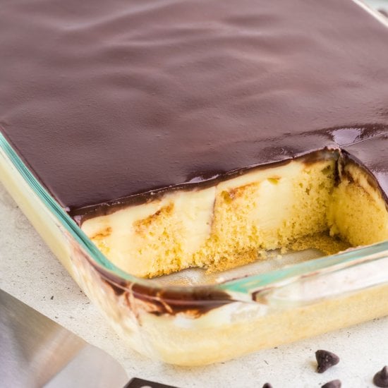 Boston Cream Poke Cake