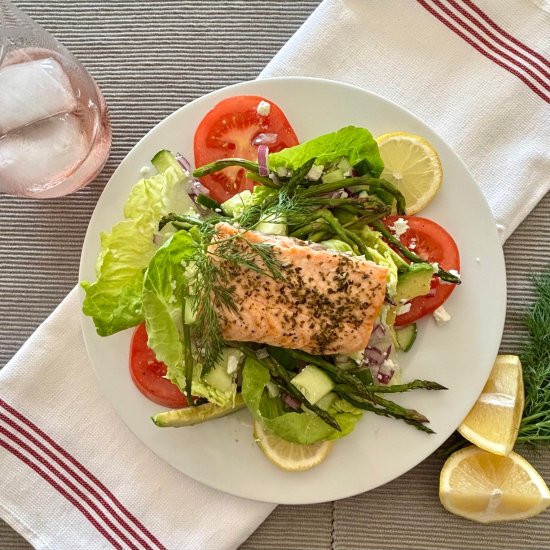 Air Fryer Salmon Salad