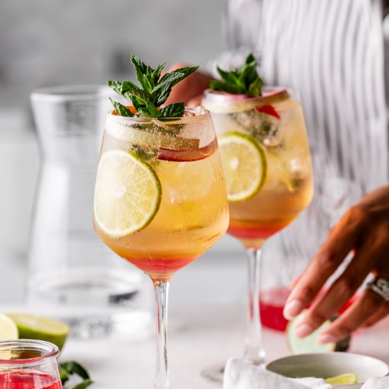 Rhubarb Hugo Spritz Cocktail