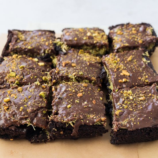 Dubai Chocolate Avocado Brownies