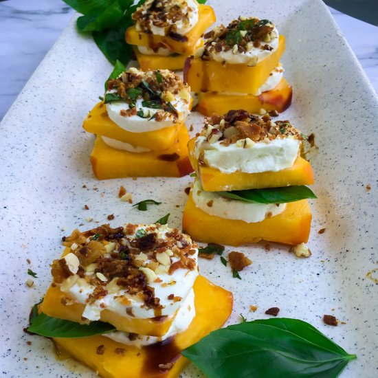 Peach Goat Cheese Stacks Appetizer