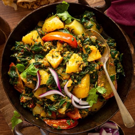 Spinach Potato Curry (saag aloo)