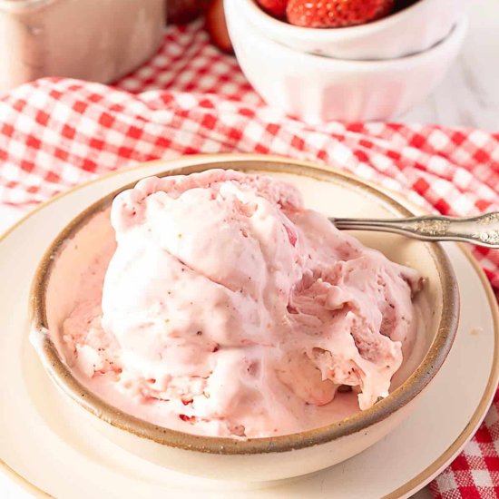 Buttermilk Strawberry Ice Cream