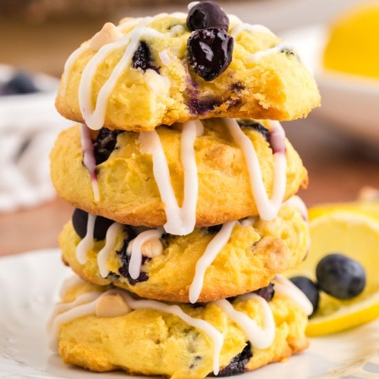 Blueberry Lemon Cake Mix Cookies