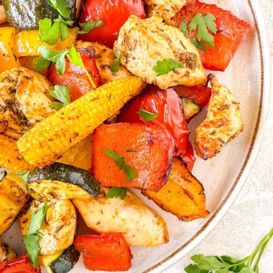 Air Fryer Chicken and Vegetables