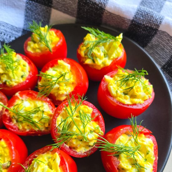 Egg Salad Stuffed Cocktail Tomatoes