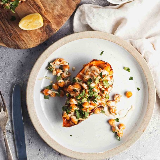 Loaded Sweet Potatoes (with Harissa)
