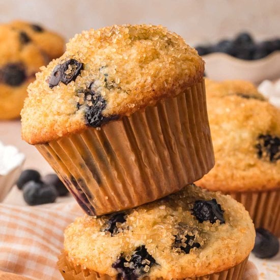 Bakery Style Blueberry Muffins