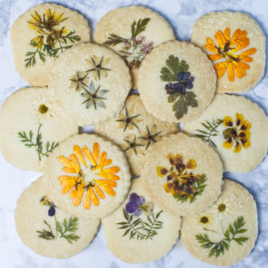 Flower Pressed Butter Shortbread