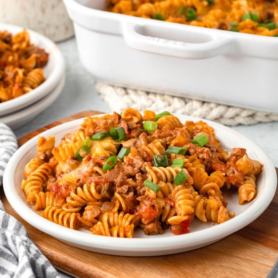 Cheesy Taco Pasta Casserole