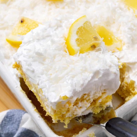 Lemon Coconut Poke Cake