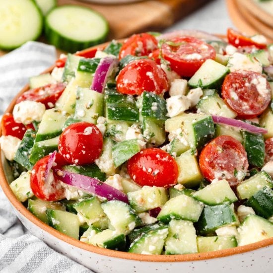 Cucumber Tomato and Feta Salad