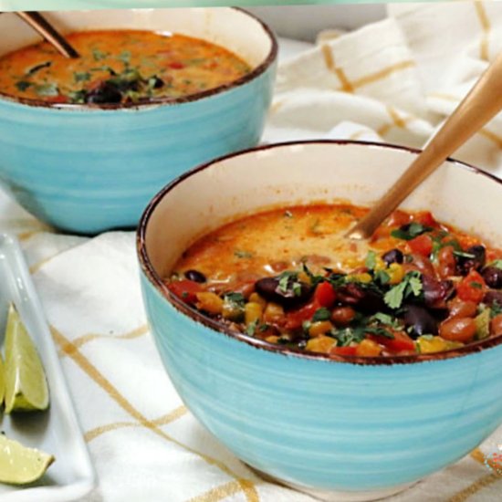 Creamy Mexican Corn and Bean Soup