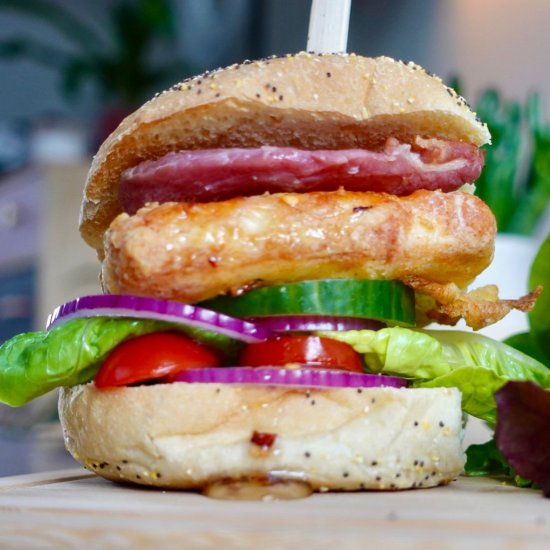 Air Fryer Halloumi Burger