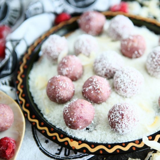 Raspberry and Coconut Truffles