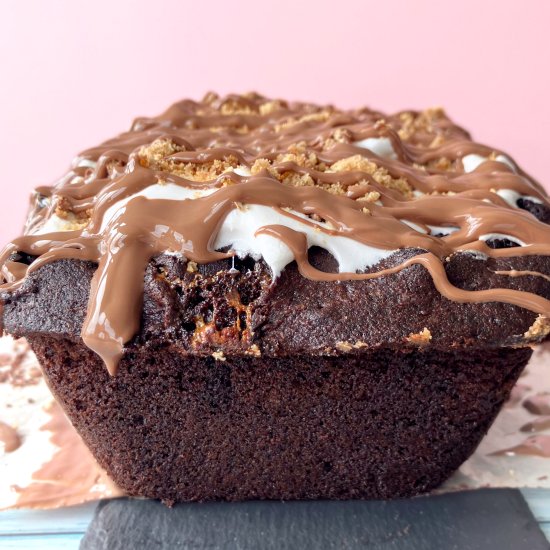 S’mores Chocolate Loaf Cake