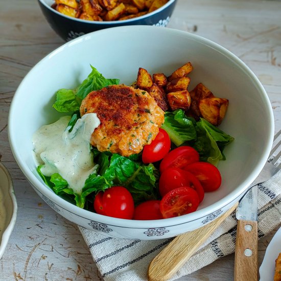 Healthy Burger Bowls with Chicken