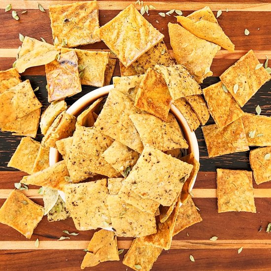 Sourdough Discard Cheesy Crackers
