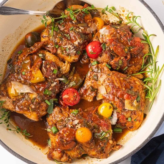 Baked Chicken and Cherry Tomatoes