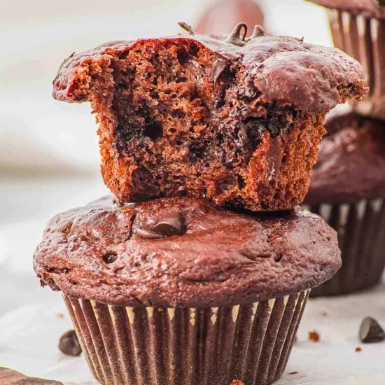 Chocolate Cottage Cheese Muffins