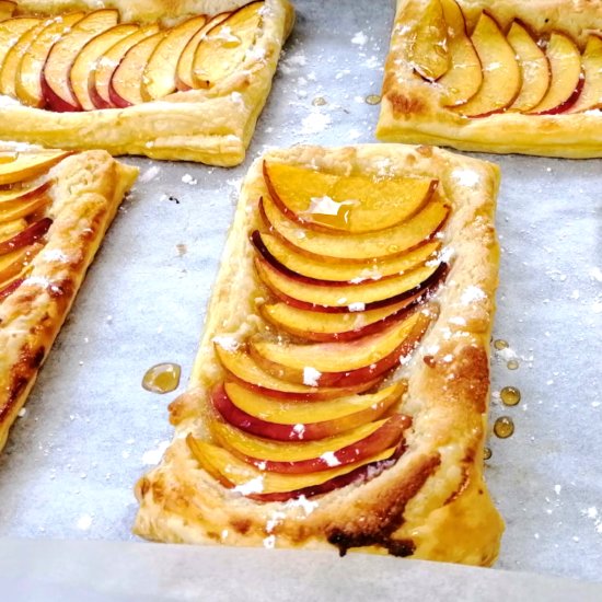Peach Puff Pastry Tarts