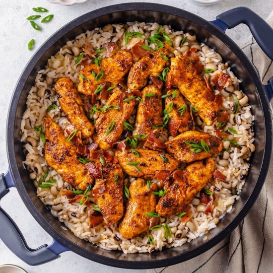 Spiced Chicken with Rice and Peas