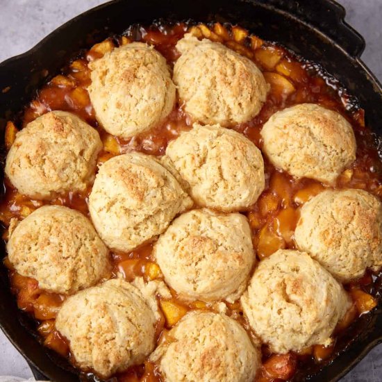 Peach Cobbler with Biscuits
