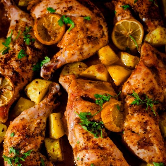 Lebanese Potato and Chicken Traybak