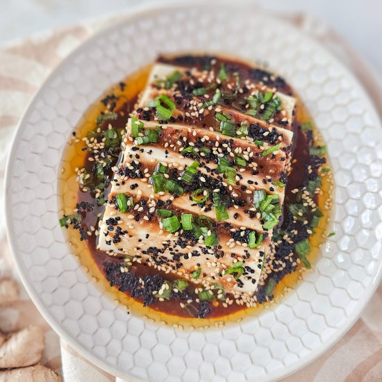 Silken Tofu with Miso Chili Oil