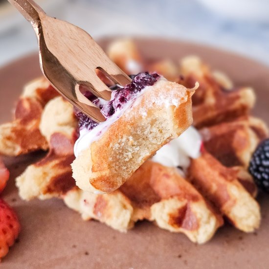 Overnight Peanut Butter Waffles