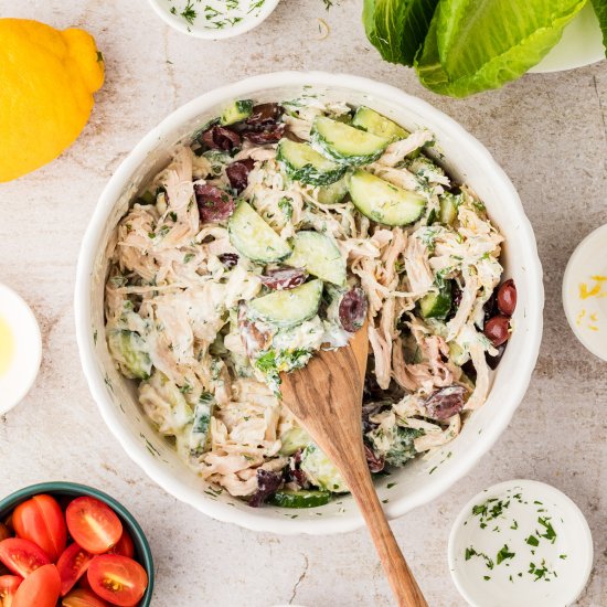 Greek Inspired Chicken Salad Boats