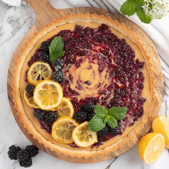 Lemon Blackberry Swirl Tart