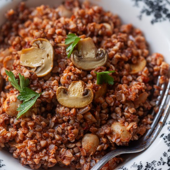 Buckwheat Kasha with Mushrooms