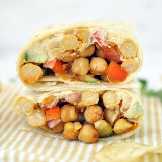 HEALTHY Chickpea Hummus Wraps