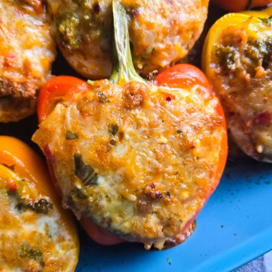 Sausage & Broccoli Stuffed Peppers