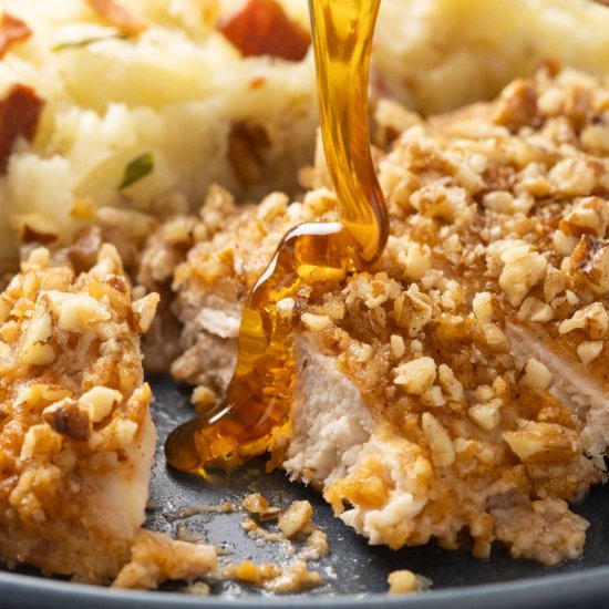 Pecan Crusted Chicken with Hot Honey