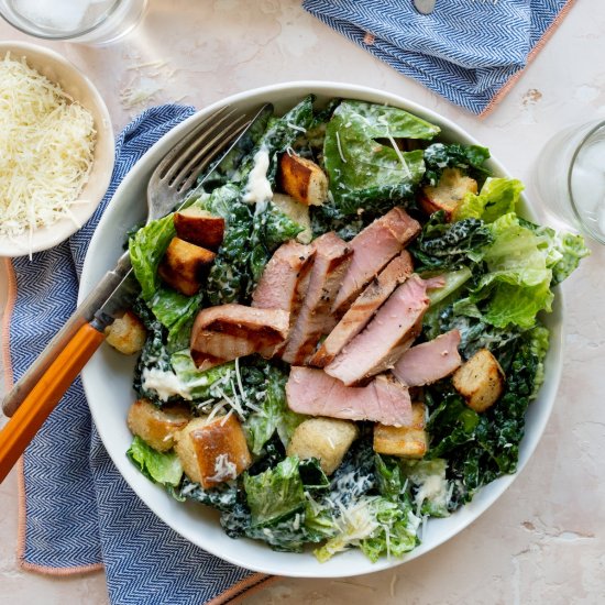 Kale Caesar Salad with Tuna