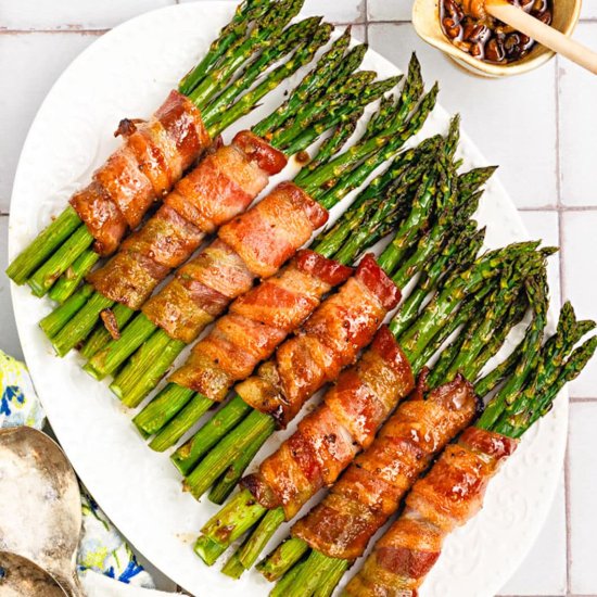 Glazed Bacon Wrapped Asparagus