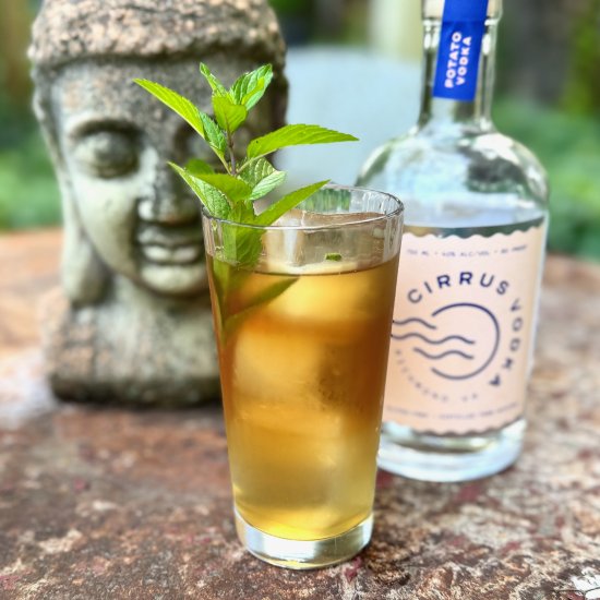 Mint Tea Shrub Vodka Cocktail