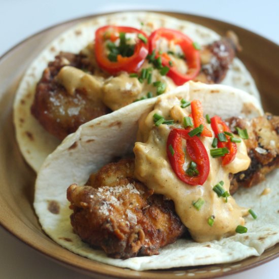 Fried Chicken Brunch Tacos