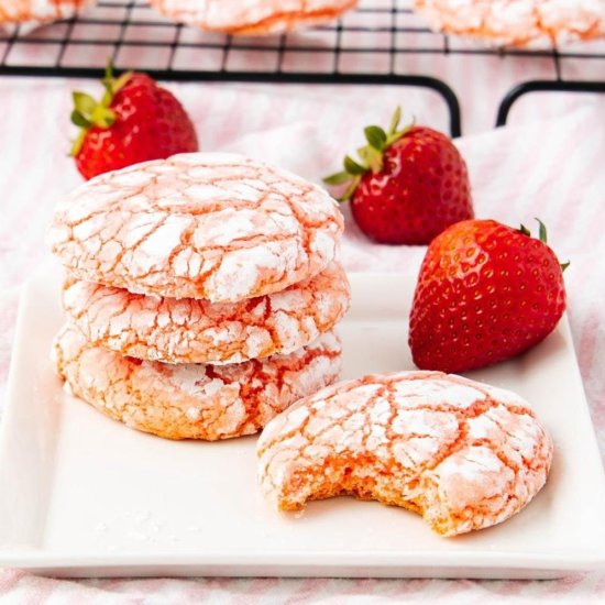 Strawberry Cake Mix Cookies