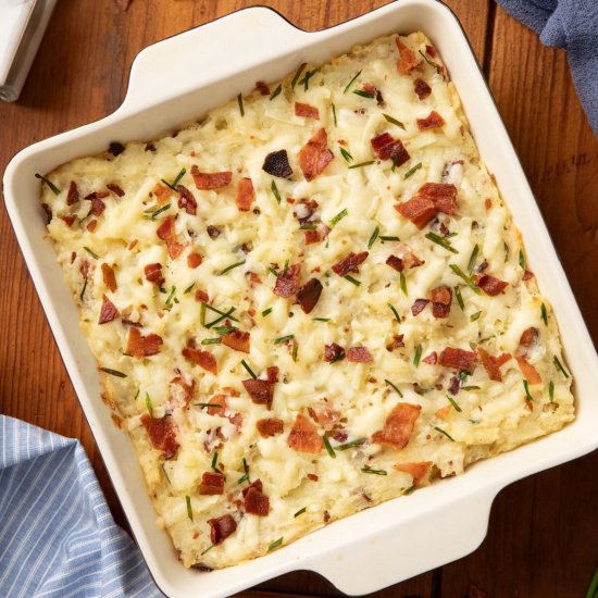 Twice Baked Loaded Mashed Potatoes