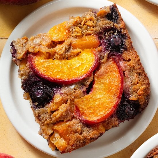 Blueberry Peach Baked Oatmeal