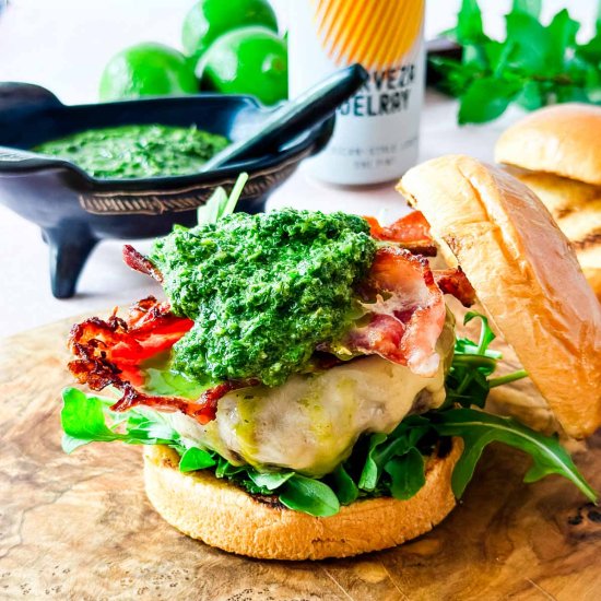 Lamb Burger with Bacon & Chimichurri