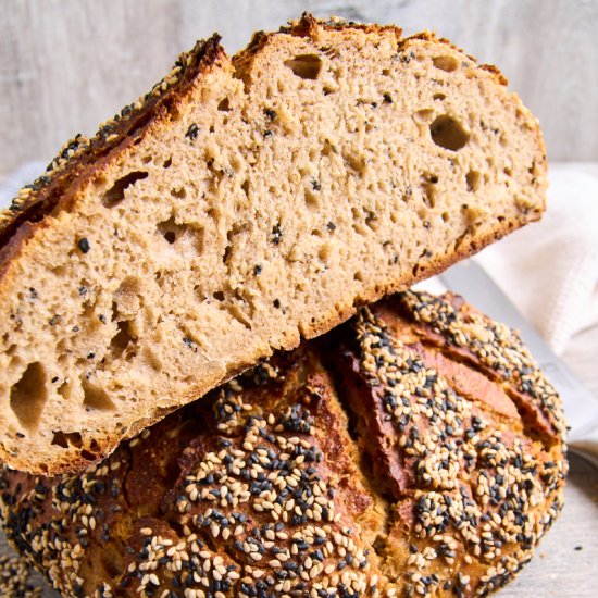 Sourdough Buckwheat No-Knead Bread
