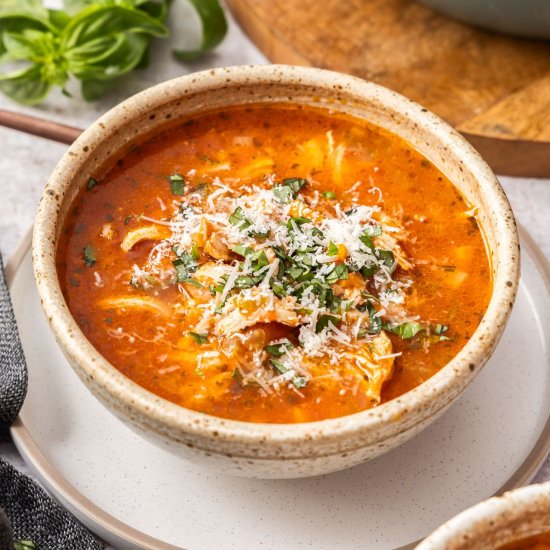 Mediterranean Chicken Noodle Soup