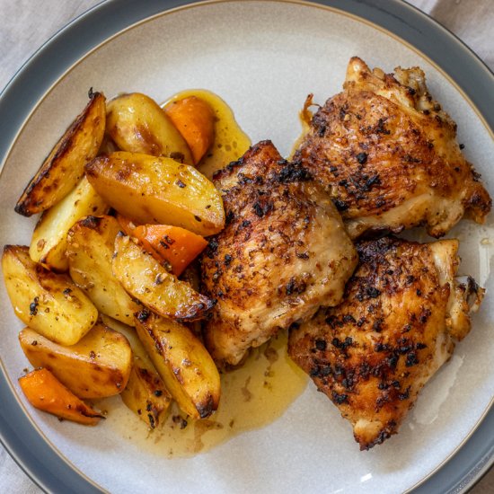 Air Fryer Greek Chicken & Potatoes