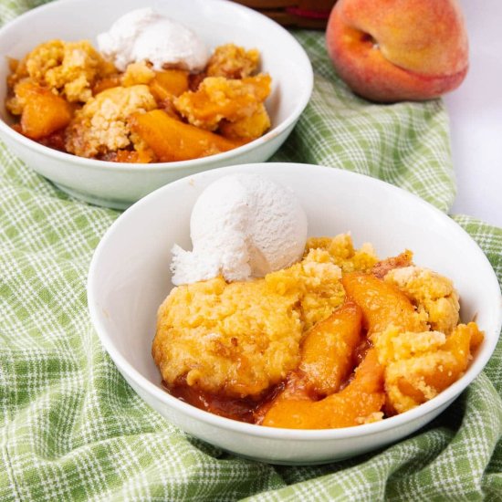 Peach Cobbler with Cake Mix