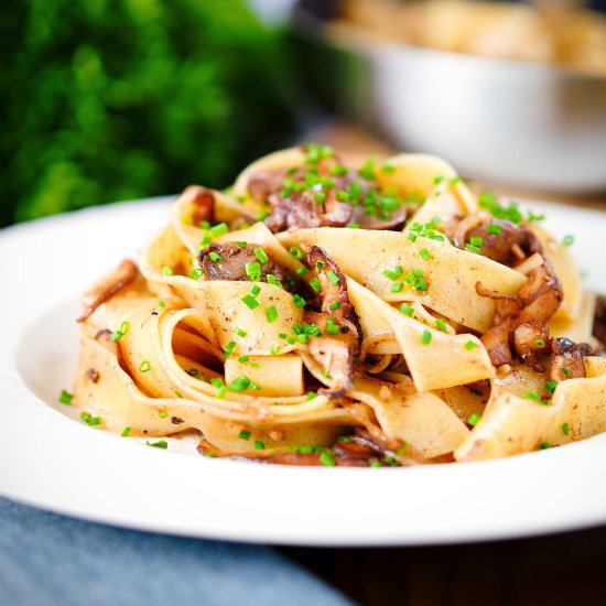 Chicken Liver and Mushroom Pasta