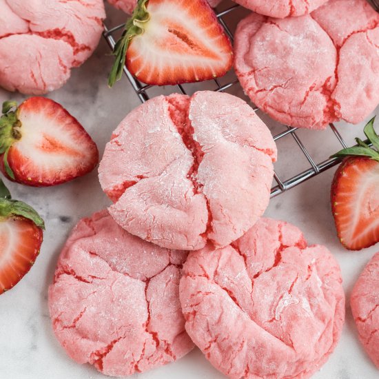 Strawberry Cake Mix Cookies